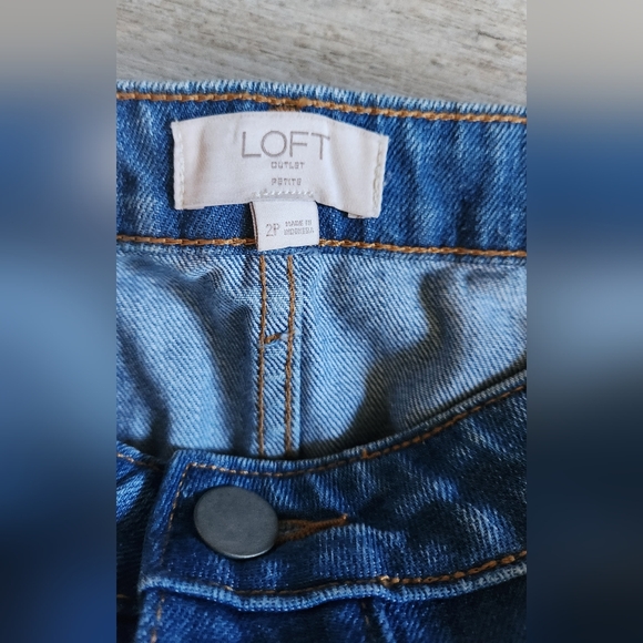 LOFT Women's Button Down Raw Hem Denim Skirt - Picture 3 of 5